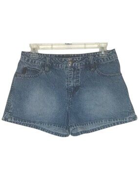Mudd Juniors Size 7 Mid Rise Blue Denim Jeans Shorts 5-Pocket 4TB583